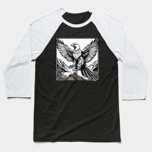 Eagle Illustration Baseball T-Shirt